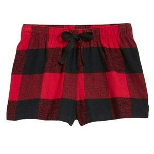 Old Navy Red & Black Flannel Shorts Buffalo Plaid Womans XL JJ3368